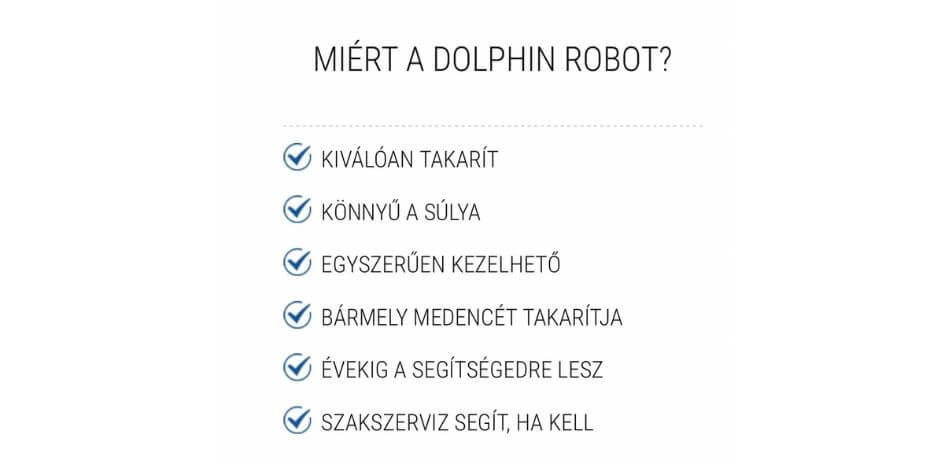 Dolphin medencetisztító robotok és kiegészítők